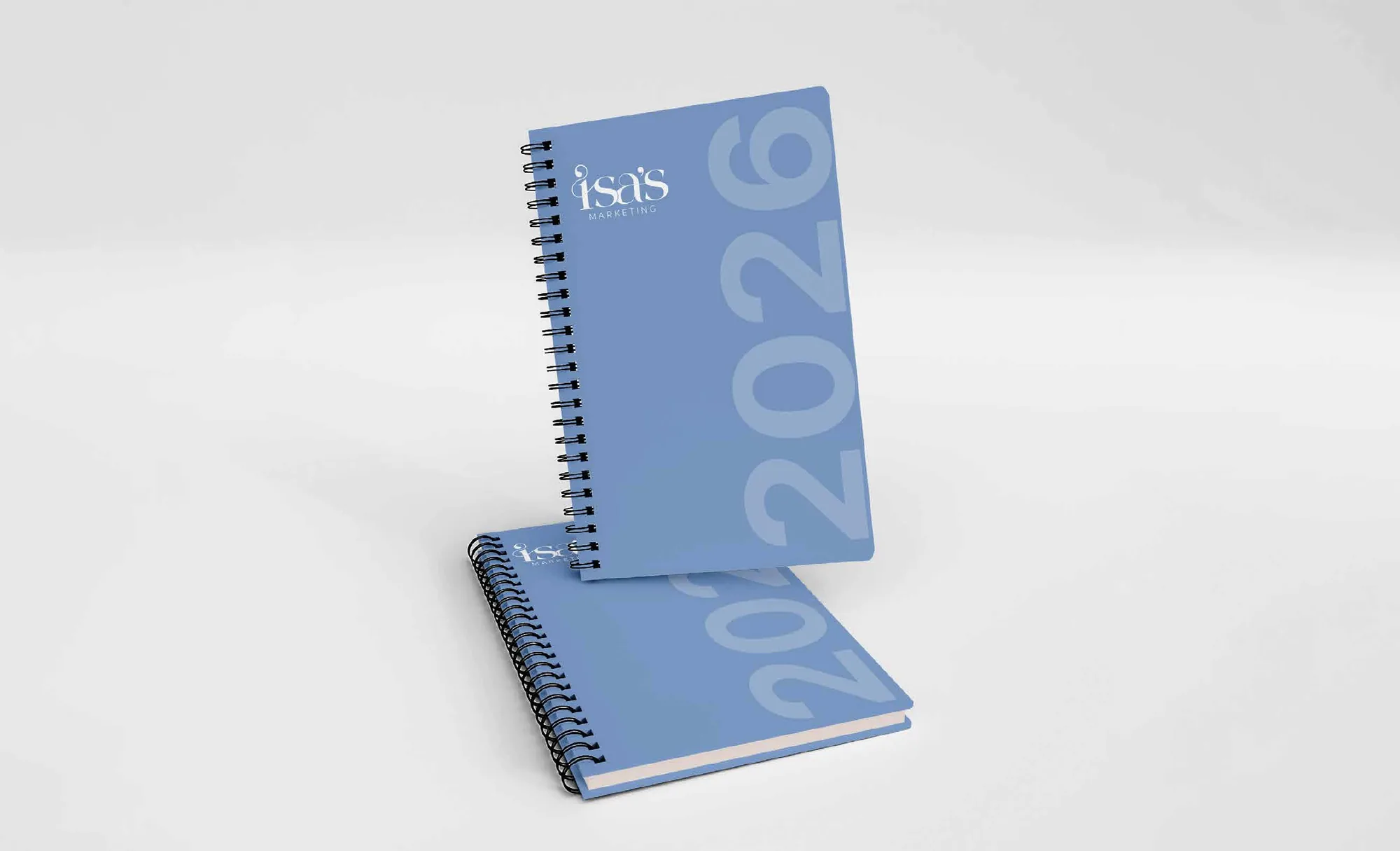 Agendas 2026 de Isa's Marketing con tapa azul